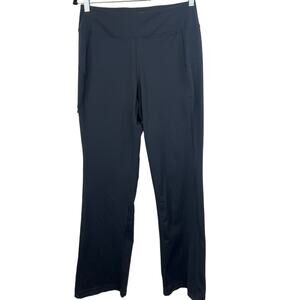 Duluth Trading Leggings WOMENS M x33  Black stretch leg pocket Straight Flare